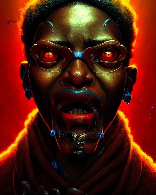 Image similar to baptiste from overwatch, character portrait, portrait, close up, concept art, intricate details, highly detailed, horror poster, horror, vintage horror art, realistic, terrifying, in the style of michael whelan, beksinski, and gustave dore