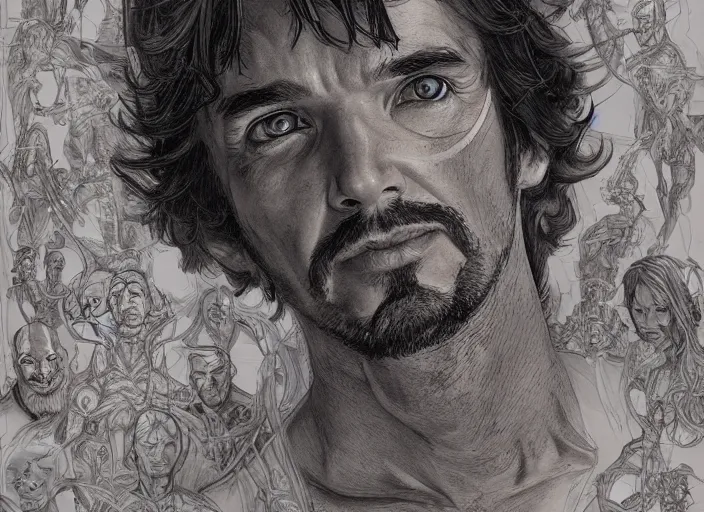 Image similar to a highly detailed anatomical portrait of stephen strange, james gurney, james jean