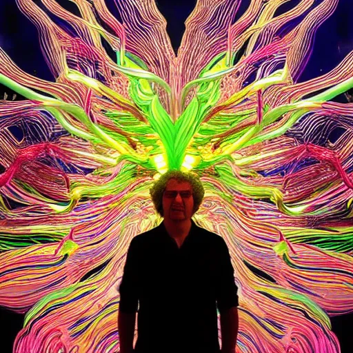 Prompt: portrait of a plasma energy tron murano candy glass egg designed by david chihuly. made up of glowing swirling electric pixels. tron world background. photo still by annie liebowitz