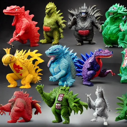 Image similar to godzilla as a sofubi toys