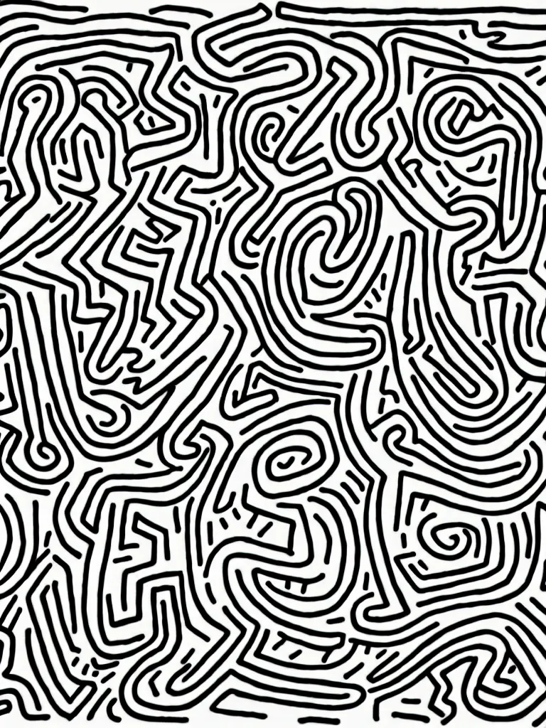 Image similar to continuous line drawing inspired by keith haring, shantell martin, differantly, flowsofly, subhankar, miralou