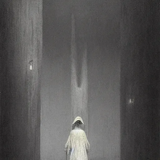 Image similar to maid by Beksinski