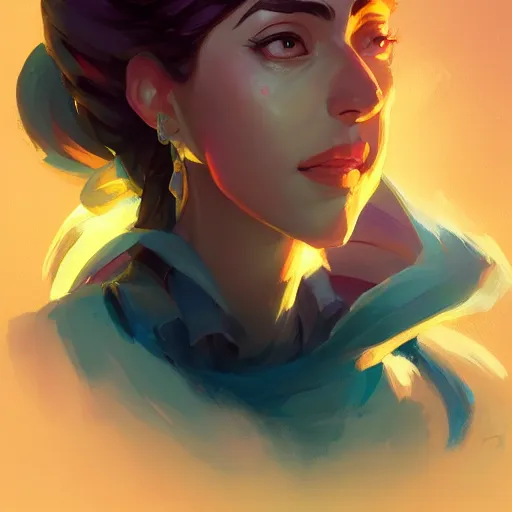 Image similar to female portrait, maya ali mage, gloomhaven, dynamic lighting, gaudy colors, octane render aesthetic, matte painting concept art, official fanart behance hd artstation by jesper ejsing, by rhads and makoto shinkai and lois van baarle and ilya kuvshinov and rossdraws