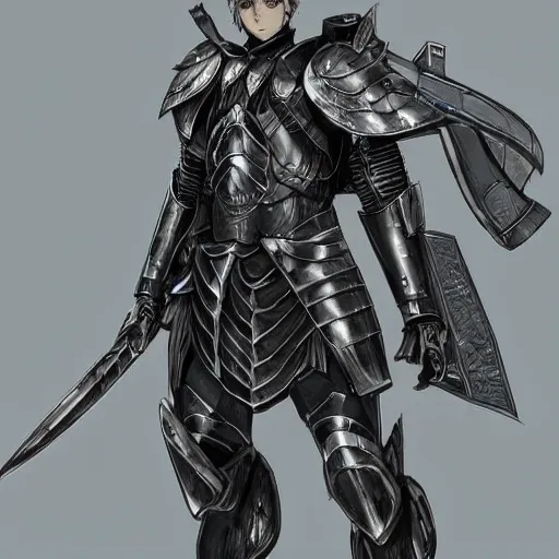 Image similar to An anime man with a scar across his face, wearing armor, drawn by Akihiko Yoshida, highly detailed, trending on art station, sci-fi themed, dynamic posing