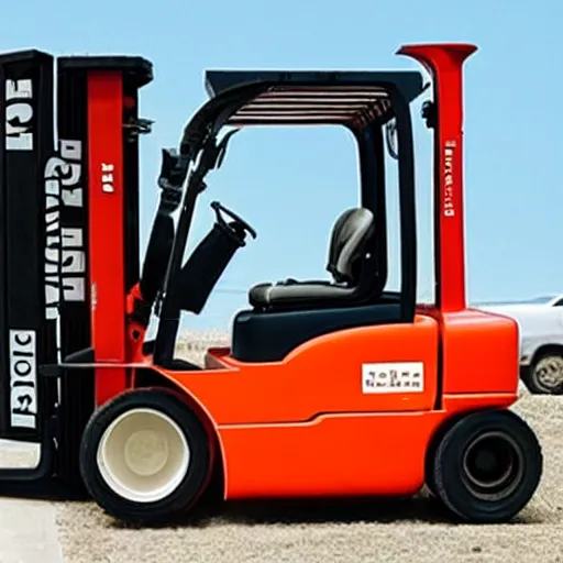 Image similar to Jesus driving a fork lift