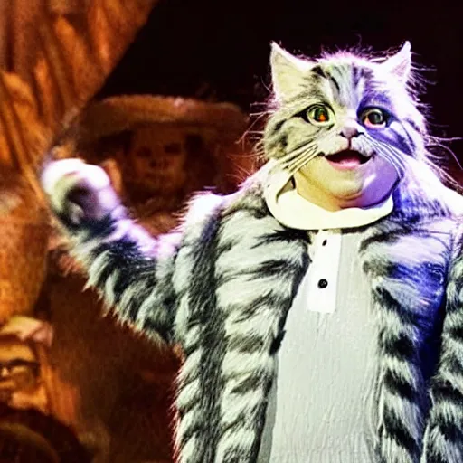 Image similar to movie still of danny devito as a jellicle cat in cats 2 0 1 9