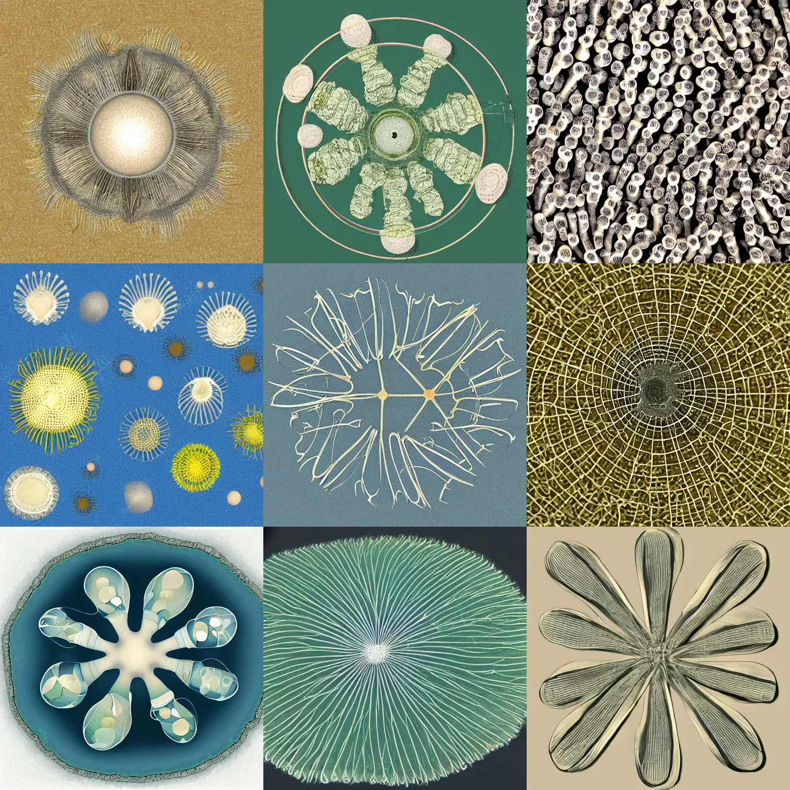 Prompt: diatoms assembly, unicellular