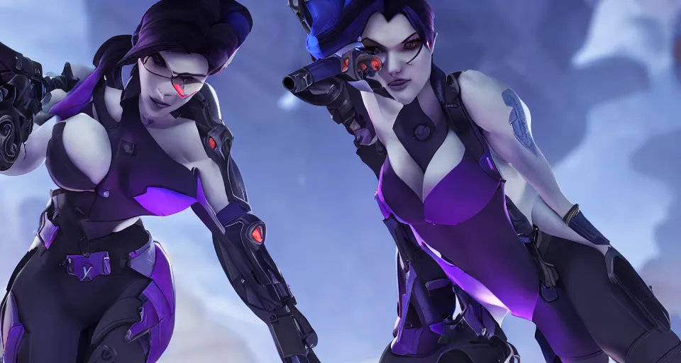 Image similar to widowmaker, overwatch, 4 k, screenshot, high detailed