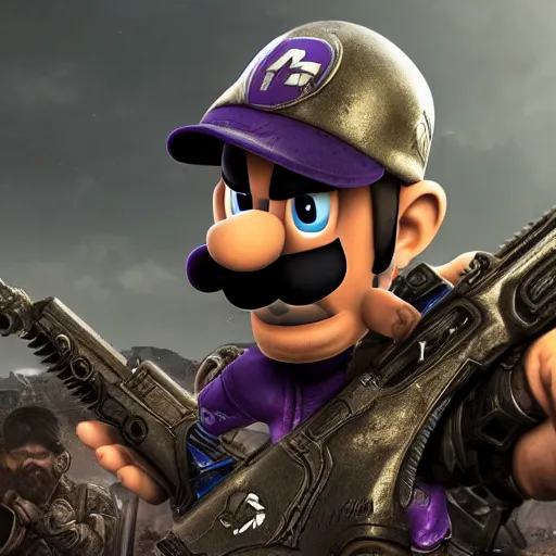 Image similar to Waluigi in Gears of War