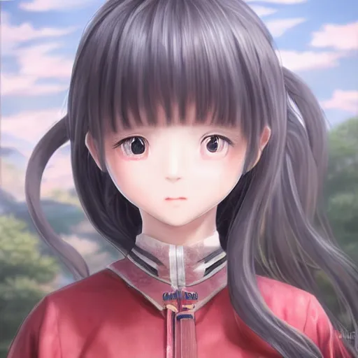 Image similar to ultra-detailed, amazing details, grayish palette, HD semirealistic anime CG concept art digital painting of a Japanese schoolgirl, by a Chinese artist at ArtStation, by Huang Guangjian, Fenghua Zhong, Ruan Jia, Xin Jin and Wei Chang. Realistic artwork of a Chinese videogame, gentle an harmonic colors.