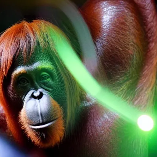 Prompt: Aphoto of an orangutan taking a selfie with Angela Merkel at the club, disco lights, bokeh, hyperdetailed