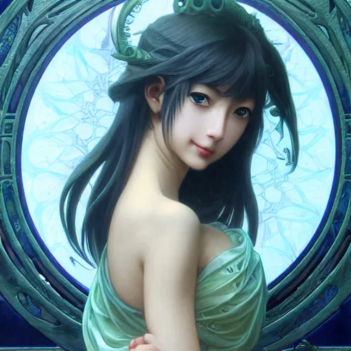 Prompt: intricately detailed vfx portrait of nami by eiichiro oda!, makoto shinkai, alphonse mucha, art by artgerm and greg rutkowski!, blue eyes!!, large aquiline nose!!, best of behance, concept art, matte, sharp focus, adolphe bouguereau, annie leibovitz, stanley kubrick,