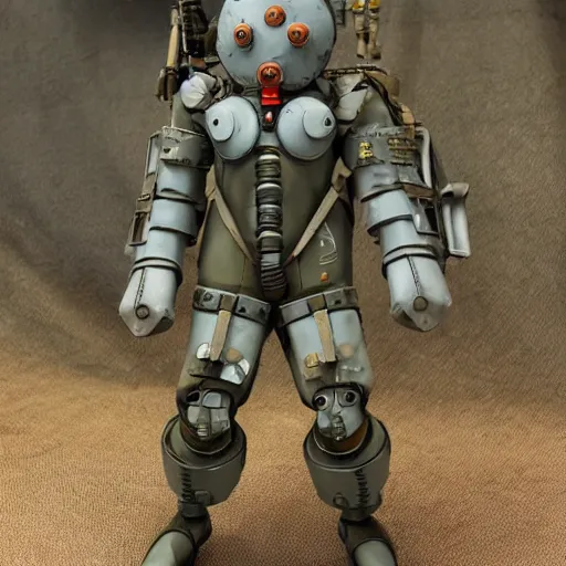 Image similar to maschinen krieger armored walking suit in the style of makoto kobayashi