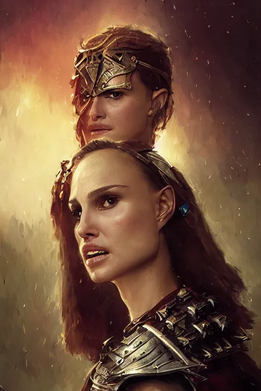 Image similar to natalie portman, legendary warrior, heroic, lord of the rings, tattoos, decorative ornaments, battle armor, by carl spitzweg, ismail inceoglu, vdragan bibin, hans thoma, greg rutkowski, alexandros pyromallis, perfect face, fine details, realistic shading photorealism