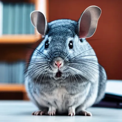 Image similar to a Chinchilla wearing a business suit