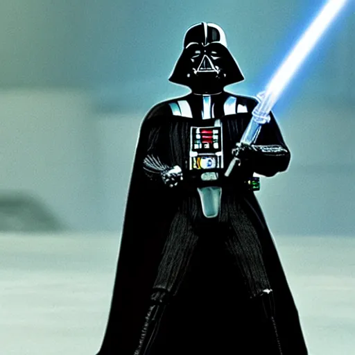 Image similar to a still darth vader using a keyblade instead of laser blade in star wars