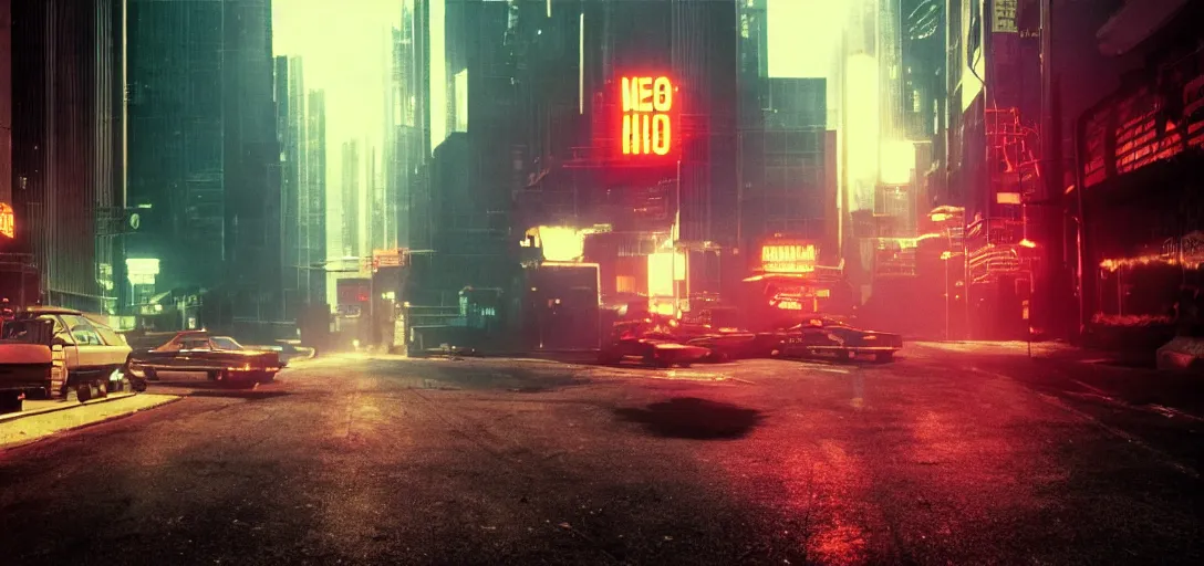 Image similar to neo noir city, 1 9 8 0 s future retro, cinematic, dramatic lighting, atmospheric