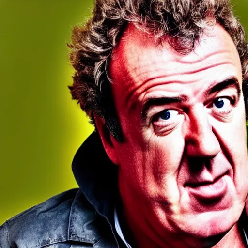 Image similar to Jeremy Clarkson driving and pressing car honk. Angry Jeremy Clarkson driving, honking. Jeremy Clarkson pressing honk while driving.