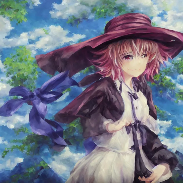 Prompt: beautiful oil painting of Marisa kirisame from touhou project