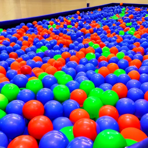 Image similar to a ball pit with human legs