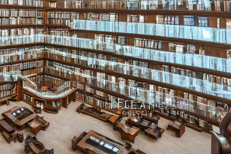 Prompt: inside a huge library, futuristic architecture, many windows, cherry blossom, sophisticated furniture detail, landscape, huge space, full view, bottom - up view cinematic, epic movie, fantasy, magic, dreamscape, realistic, 8 k, high resolution, detail, hyper detail