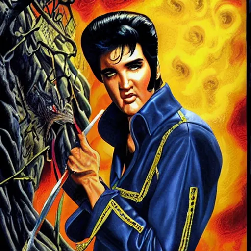Image similar to Elvis in middle Earth by Joe Jusko