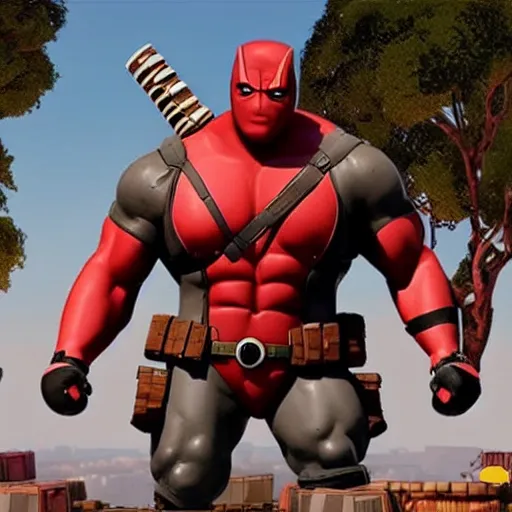 Prompt: the juggernaut from deadpool 2 in fortnite