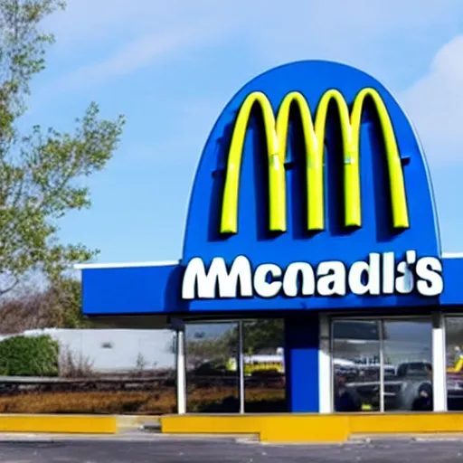 Image similar to McDonalds but everything is blue