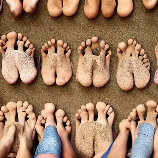 Prompt: wall of beautiful feet