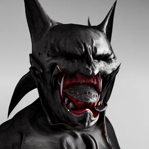 KREA - a realistic vampire bat steel mask, epic scale, character concept  art, face symmetry, intricate accurate details, artstation trending, octane  render, cinematic color grading, soft light, rule of thirds, golden ratio