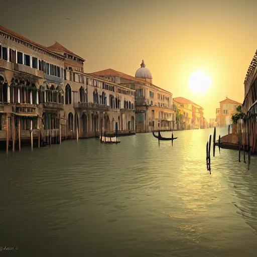 Prompt: solarpunk Venice, trending on artstation, 8k