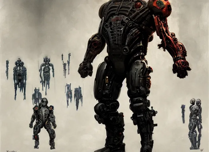 Image similar to danny trejo as victor stone, full body concept, cyborg, borg, strogg, face of a man, terminator, flesh, quake strogg, doom demon, wolfenstein, monstrous, powerful, symmetry, symmetrical, concept art by ruan jia and greg rutkowski