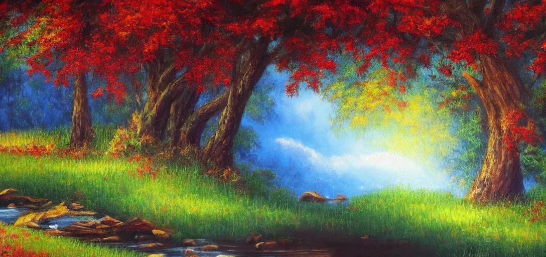 Prompt: a breathtaking painting by bob ross, photorealistic, 4k, beautiful, clear