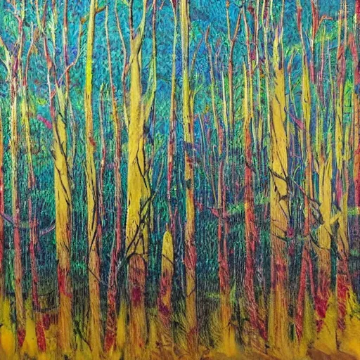 Prompt: Featured abstract art representing the boreal forest & muskeg