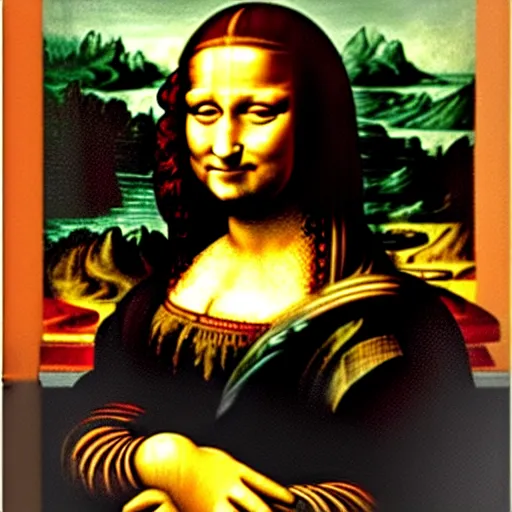 Image similar to monalisa drawing leonardo da vinci, oil painting, highdetailed