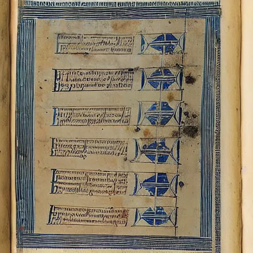 Image similar to ancient greek manuscript with pictures of airplanes