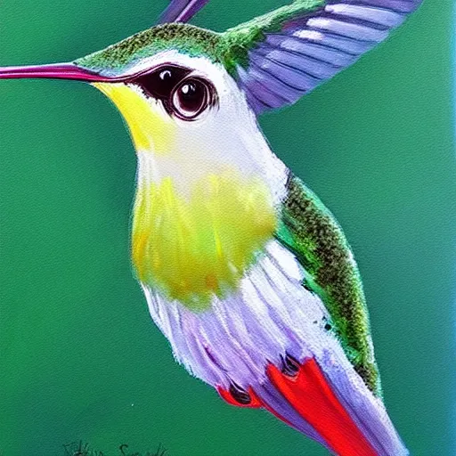 Image similar to painting of a hummingbird, beautiful