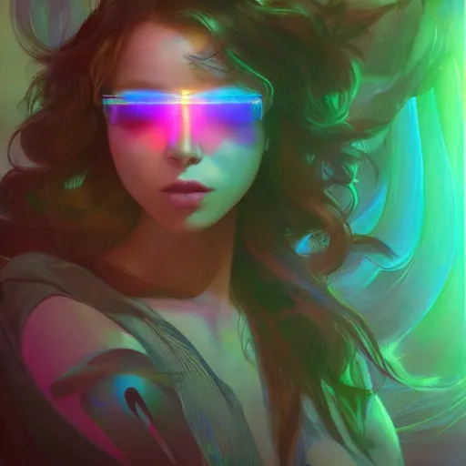 Prompt: color light waves, color spectrum refraction, light through glass, cinematic lighting, highly detailed, trending art station, concept art, Unreal engine 5, Photorealism, 8k resolution, cinema 4d, beautiful, art by artgerm and greg rutkowski and alphonse mucha and loish and WLOP
