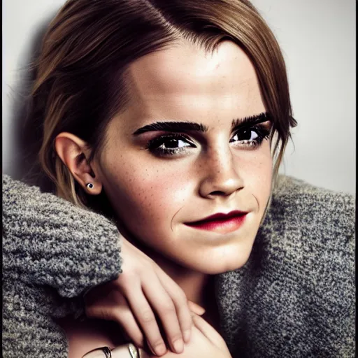 Prompt: Color portrait of Emma Watson