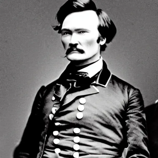 Prompt: a photograph from 1 8 6 5 of conan o'brien as a union general