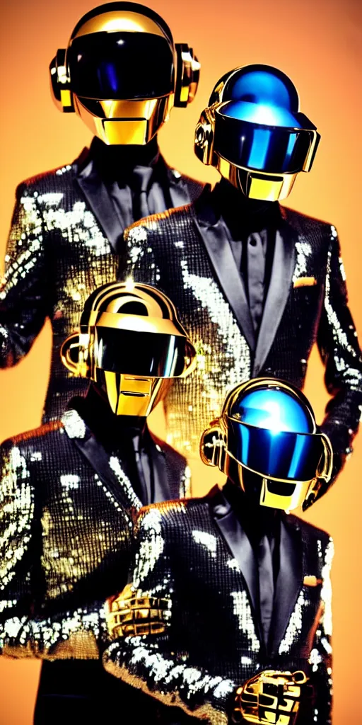 Image similar to Daft Punk above a spaceship