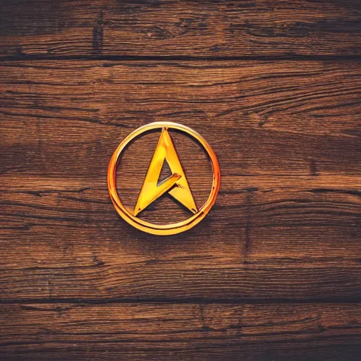 Prompt: golden hammer and sickle on a wooden table, dslr photo