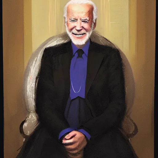 Image similar to joe biden dressed as hasidic rebbe, jewish devotional presidential portrait by greg rutkowski