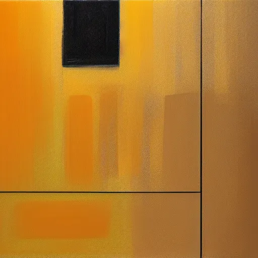 Image similar to interior of a kitchen, abstract painting cabinet texture, yellow, orange, brown, photorealist, 4 k