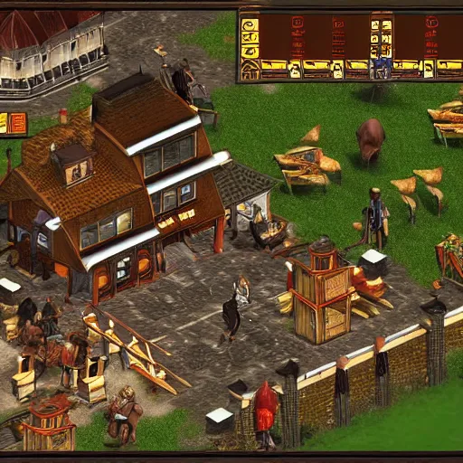 Prompt: mcdonald's restaurant in age of empires ii, detailed screenshot