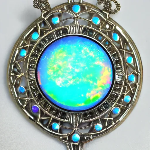 Image similar to opal crystal, orb, jewelry complex sacred geometry, artstation, 8k, magical, elegant, fantasy, highly detailed, art deco, relic, elegant, art noveau