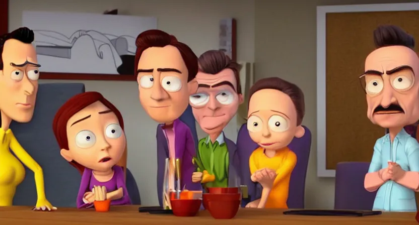 Prompt: Pixar moms animated characters hot women who are a female version of a combination of (Travis Bickle, Tyler Durden, Rick from Rick and Morty, The Wolf of Wall Street, Scarface, Don Draper, Walter White, Alex from A Clockwork Orange, The Joker, and Patrick Bateman), 3D animated CGI cartoon 8K screenshot, trending on IMDB