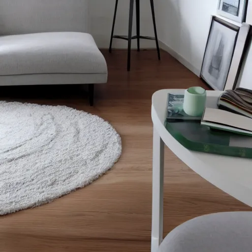 Image similar to white zen clean modern minimalist sparse oak table in a bright room