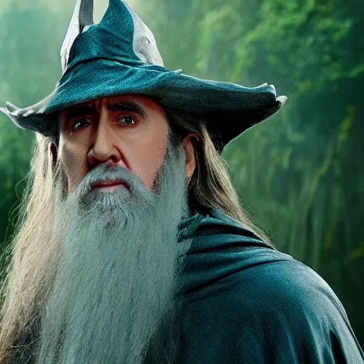 Image similar to Nicolas Cage as Gandalf