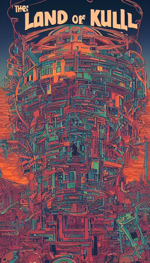 Image similar to The land of the skull androids, italian futurism, Dan Mumford, Josan Gonzalez